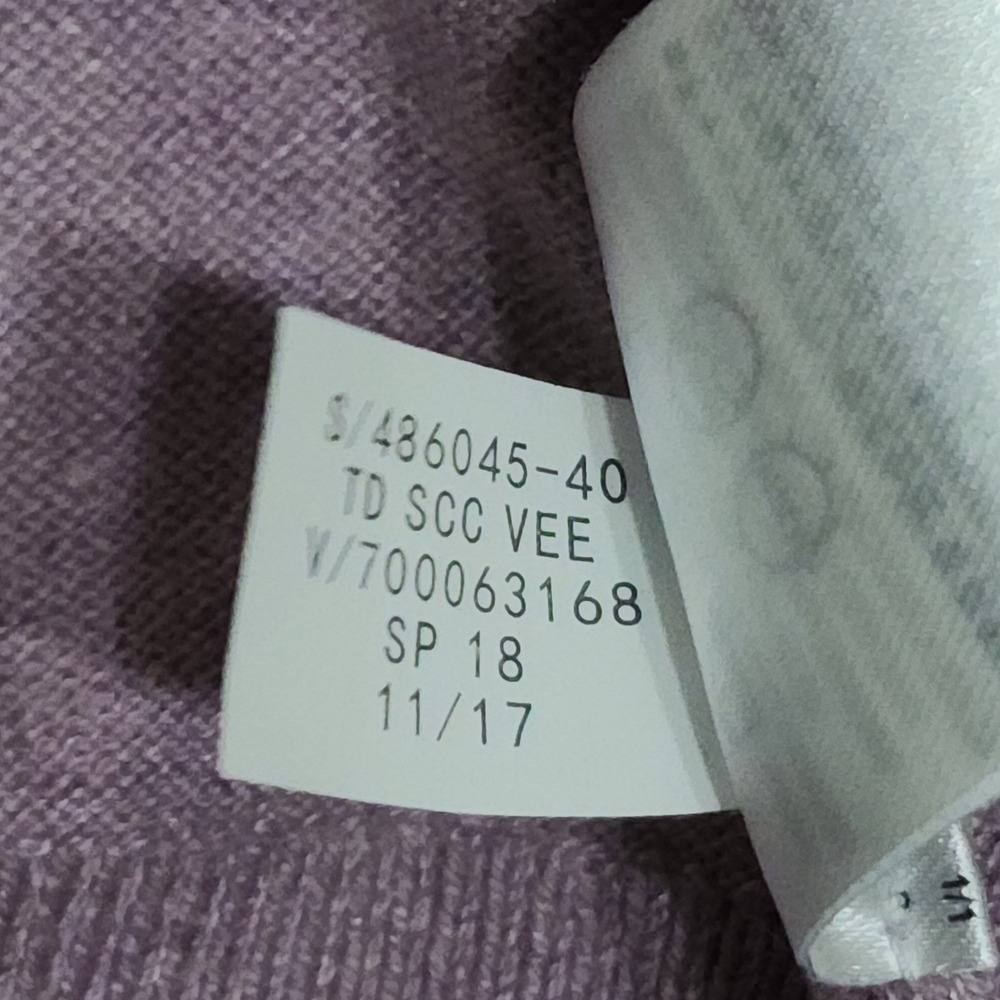 Banana Republic Silk Cotton Cashmere Long Sleeve Knit Polo Shirt Purple Pink L - Picture 8 of 11
